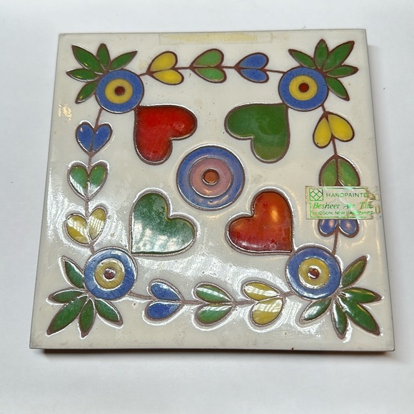 Vintage Other - Besheer art tile hand painted Hudson New Hampshire